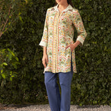 Sierra Green Printed Shantoon Straight Tunic for Women