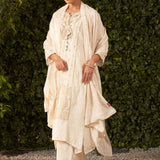 Blossom Royal Ivory embroidered Chanderi Kurta Set
