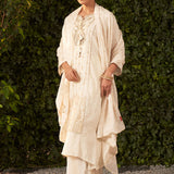 Blossom Royal Ivory embroidered Chanderi Kurta Set