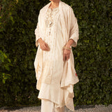 Blossom Royal Ivory embroidered Chanderi Kurta Set