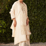 Blossom Royal Ivory embroidered Chanderi Kurta Set