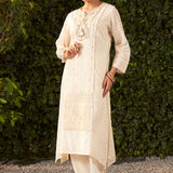 Blossom Royal Ivory embroidered Chanderi Kurta Set