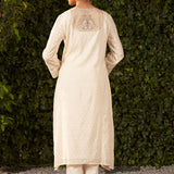 Blossom Royal Ivory embroidered Chanderi Kurta Set