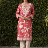 June Watermelon Pink Printed Rayon Co-ord Set for Women