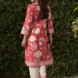 June Watermelon Pink Printed Rayon Co-ord Set for Women