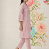 Agasti Baby Pink Embroidered Kurta Set