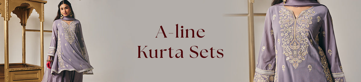  The model is flaunting Fuchsia Silk Kurta Set with Elegant Embroidery of Lakshita, representing A-line Kurta Sets 