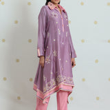 Ishani Rich Mauve Applique Embroidered Co-ord Set