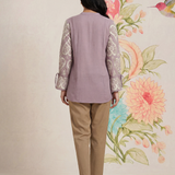 Taal Lavender Embroidered Shirt