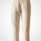 Ivory Cotton Blend Regular Fit Capris