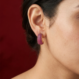 Fuchsia Rhea CZ Stud Earrings