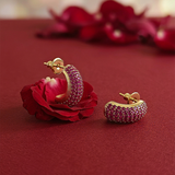 Fuchsia Rhea CZ Stud Earrings