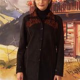 Raya Black Embroidered Ponzy Jacket for Women