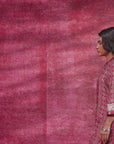 Mastani Cherry Red Printed Chanderi Tunic Set