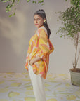 Naina Multicolour Yellow Printed Top for Women