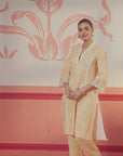 Alayna Mango Embroidered Cotton Linen Designer Kurta Set for Women