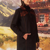Raya Black Embroidered Ponzy Jacket for Women