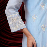 Spa Embroidered Chanderi A-Line Suit Set