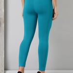 Turquoise Ankle Length Plain Legging - Lakshita
