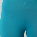Turquoise Ankle Length Plain Legging - Lakshita