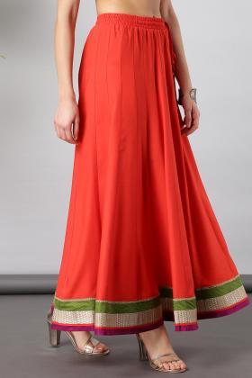 Orange Designer Skirt - Lakshita