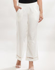 Subtle White Palazzo With Bell Hem