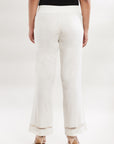 Subtle White Palazzo With Bell Hem