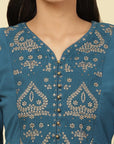 Mandana Karimi in a Azure Blue Jashn Embroidered Kurta - Lakshita