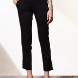 Mia Dark Black Relaxed Fit Pants for Women