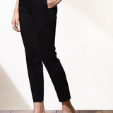 Mia Dark Black Relaxed Fit Pants for Women