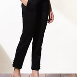Mia Dark Black Relaxed Fit Pants for Women