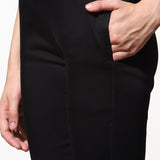Mia Dark Black Relaxed Fit Pants for Women