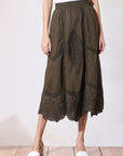 Olive Cotton Skirt