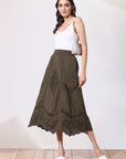 Olive Cotton Skirt