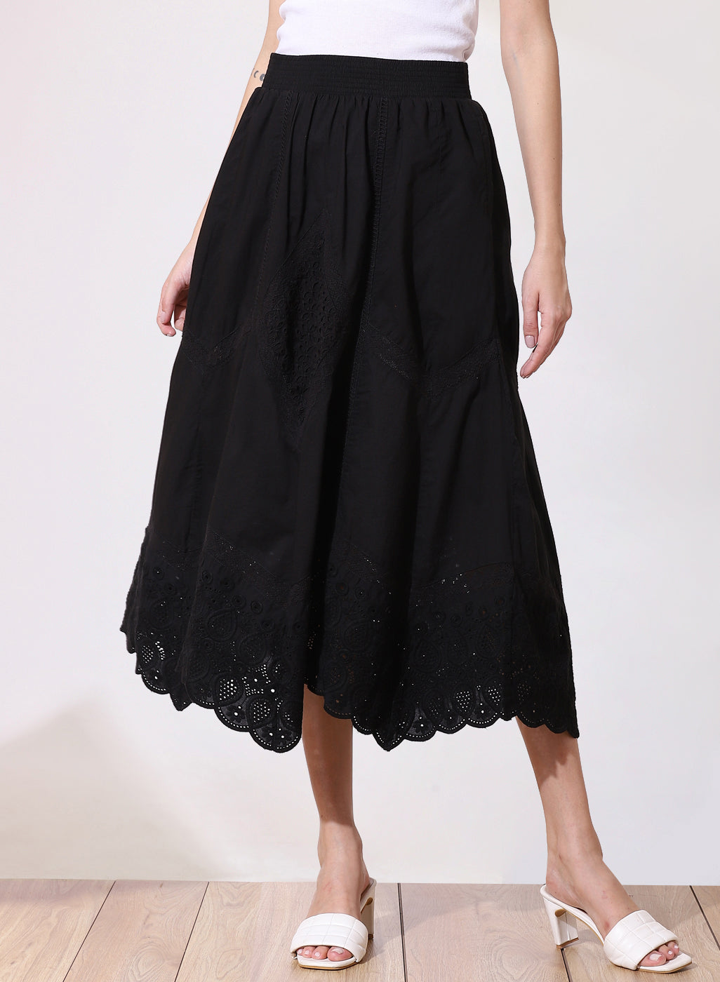 Black Cotton Skirt