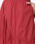 Maroon Cotton Skirt