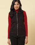 Charcoal Black Fleece Zipper Jacket - Lakshita