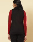 Charcoal Black Fleece Zipper Jacket - Lakshita