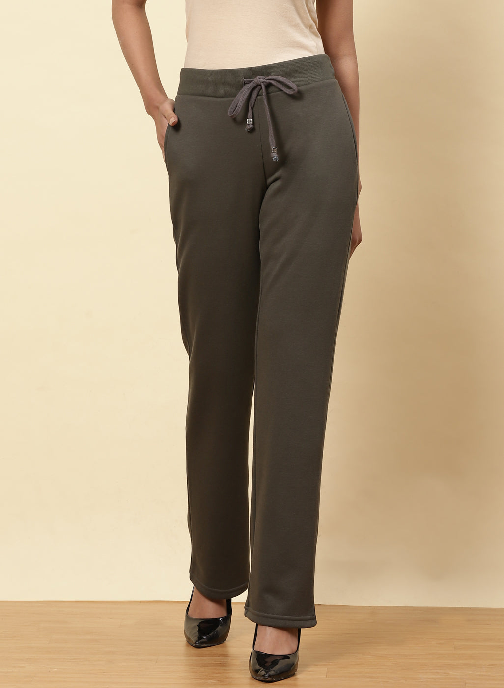 Sage Green Essential Solid Trousers