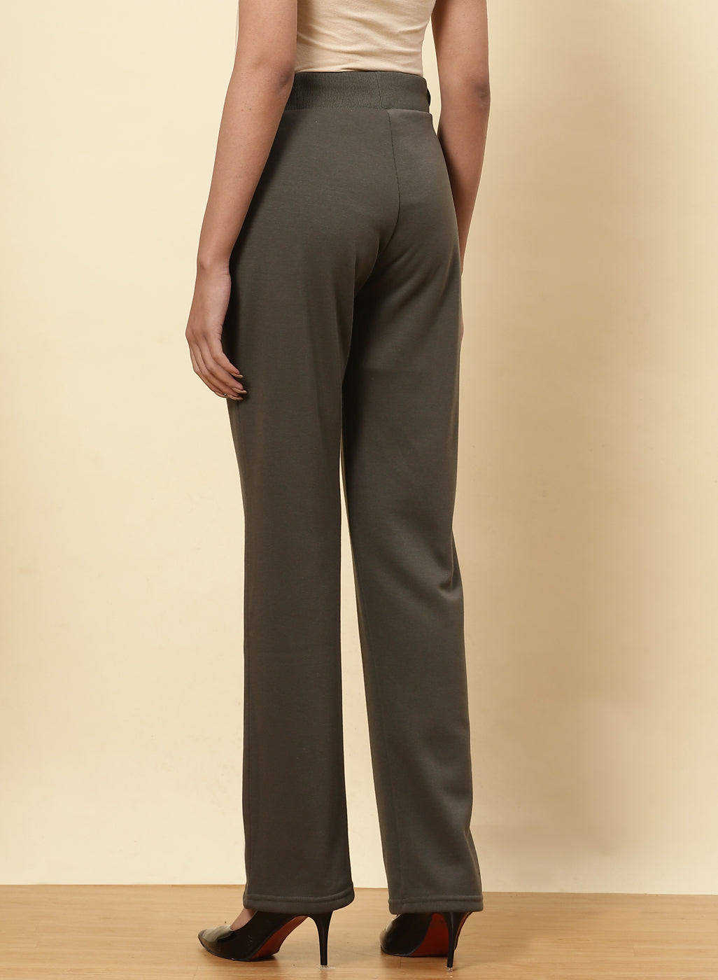 Sage Green Essential Solid Trousers