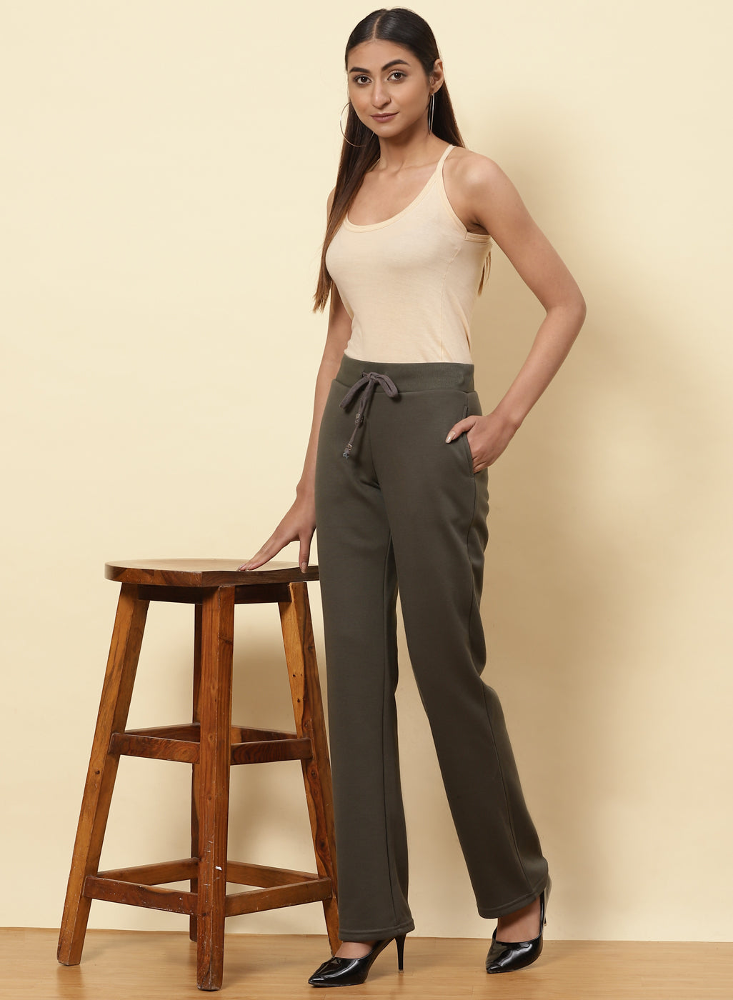 Sage Green Essential Solid Trousers – Lakshita