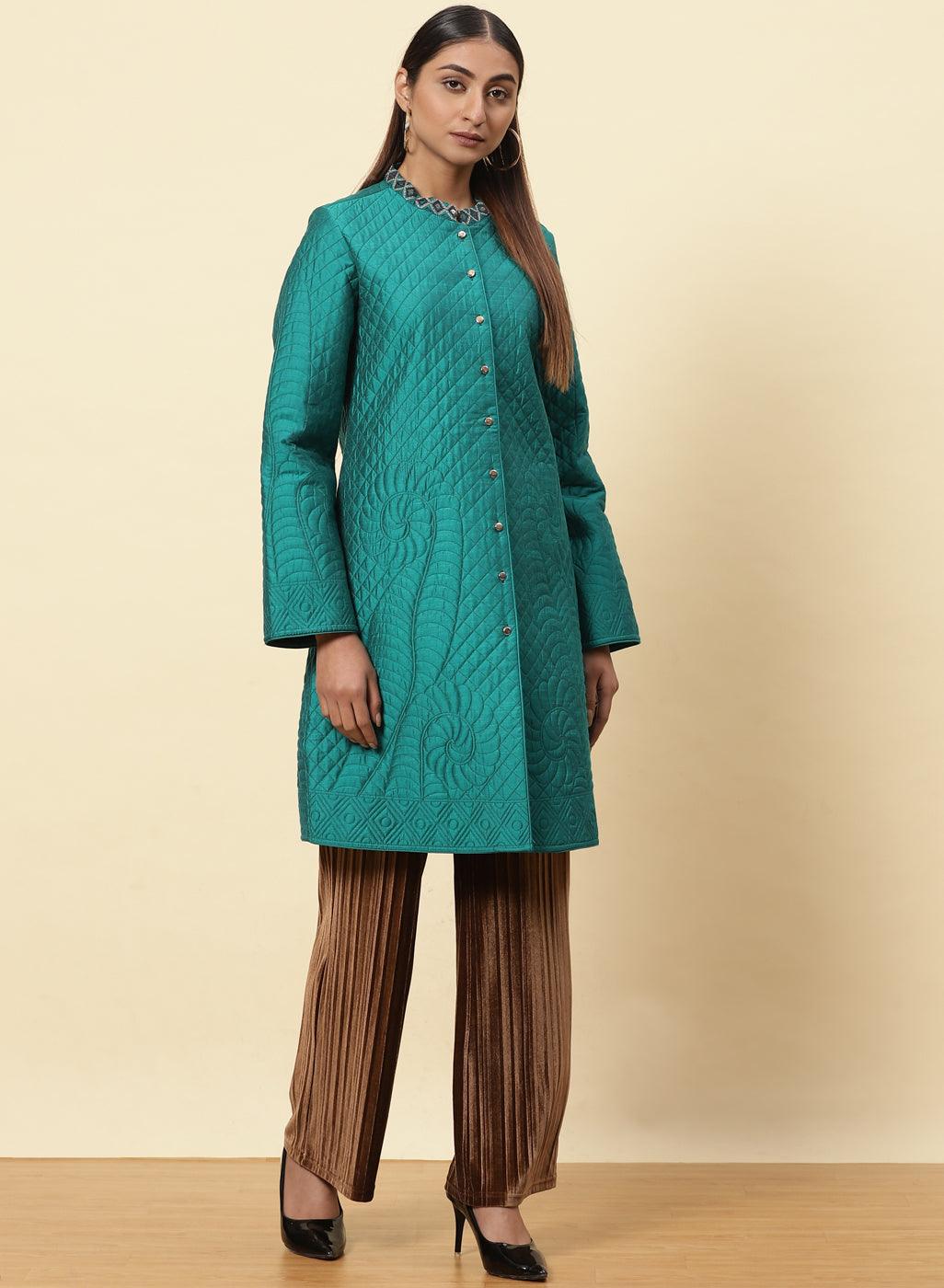 Sage Green Quilted Coat