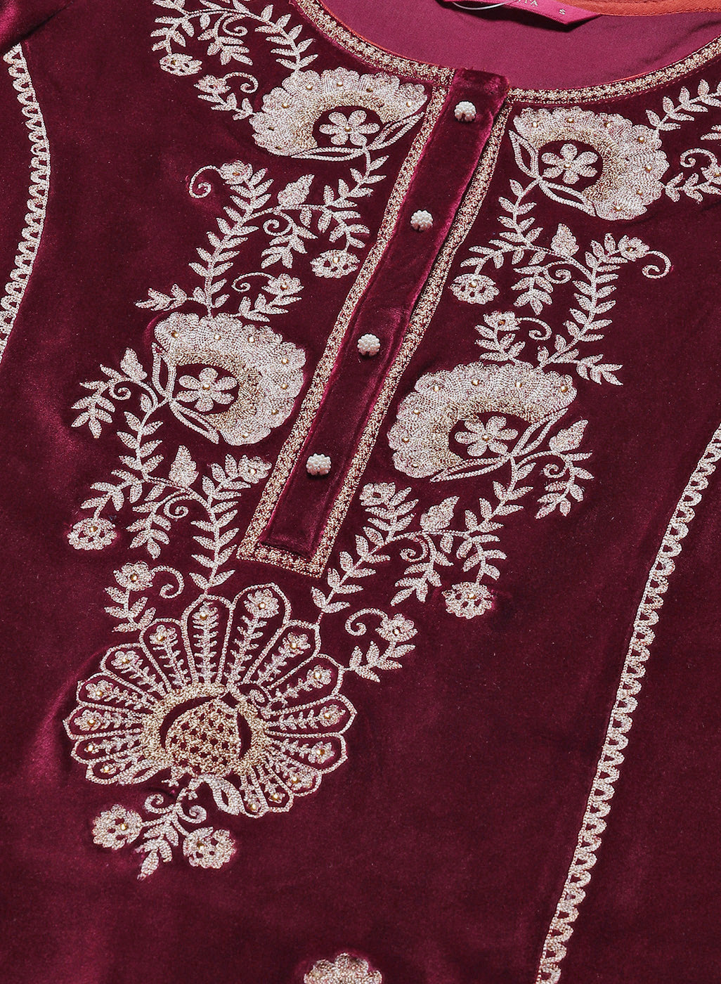 Imperial Purple Embroidered Kurta With Swarovski