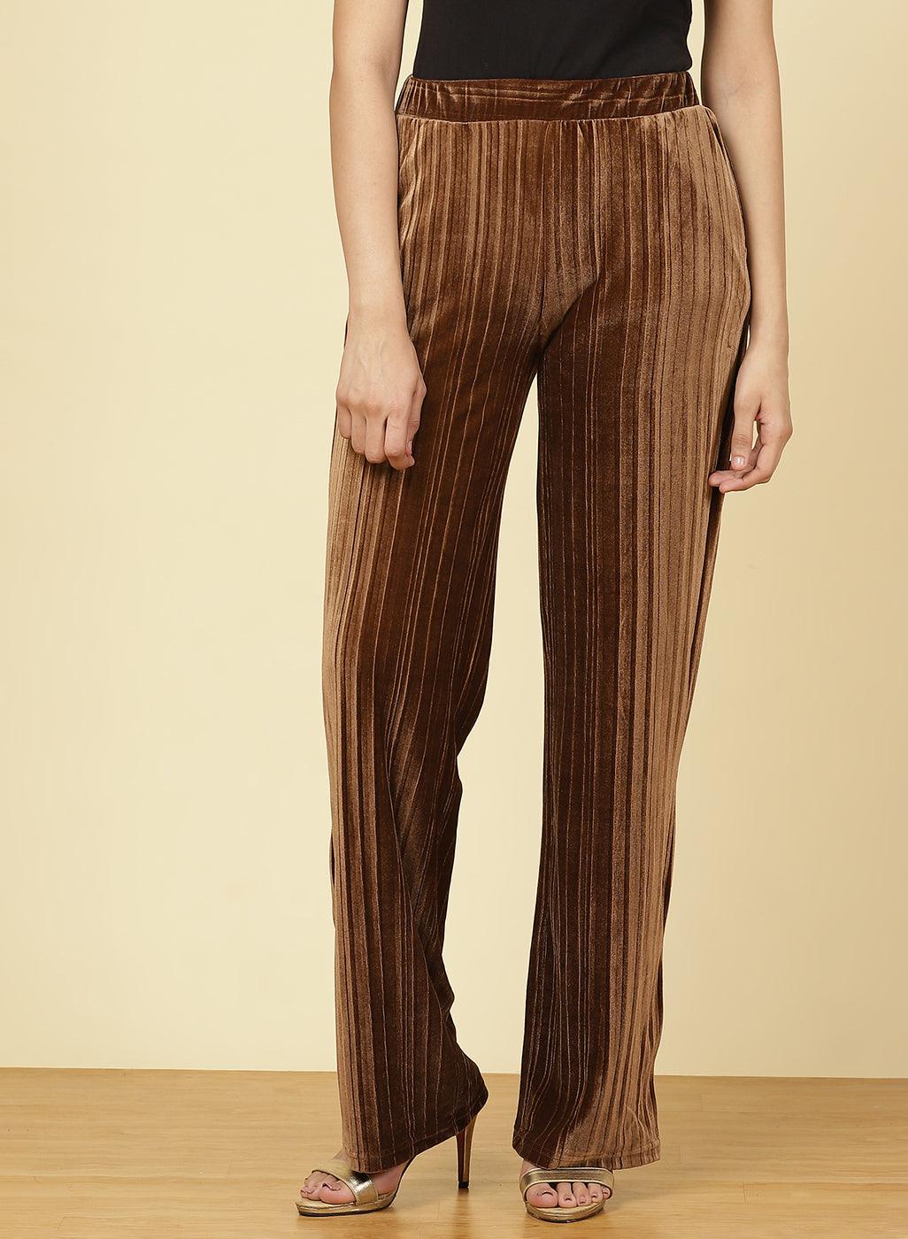 Butter Beige Essential Solid Trousers - Lakshita