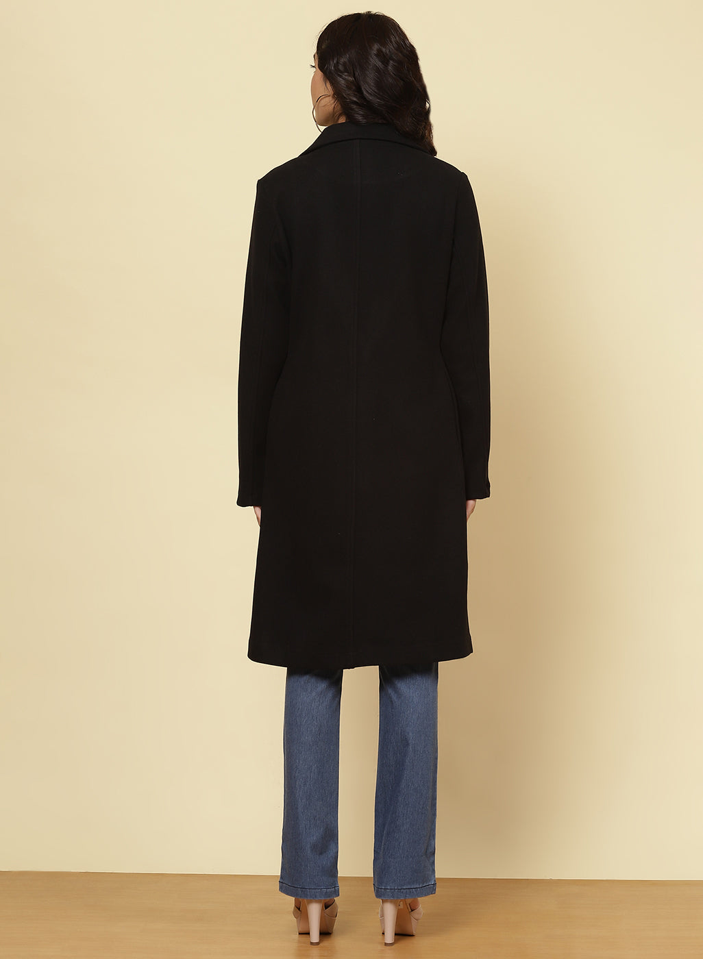 Charcoal black slim fit coat