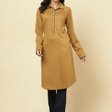 Spicy Mustard Striped Kurti - Lakshita