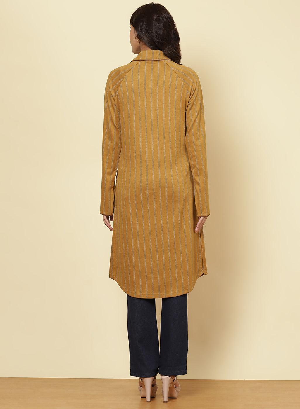 Spicy Mustard Striped Kurti - Lakshita