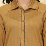 Spicy Mustard Striped Kurti - Lakshita