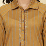 Spicy Mustard Striped Kurti - Lakshita