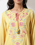 Yellow Alora Collection Tunic With Embroidery